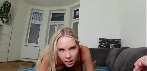  Innocent looking blonde gets POV treatment
